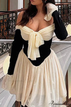 Off Shoulder Corset Dress with Bow