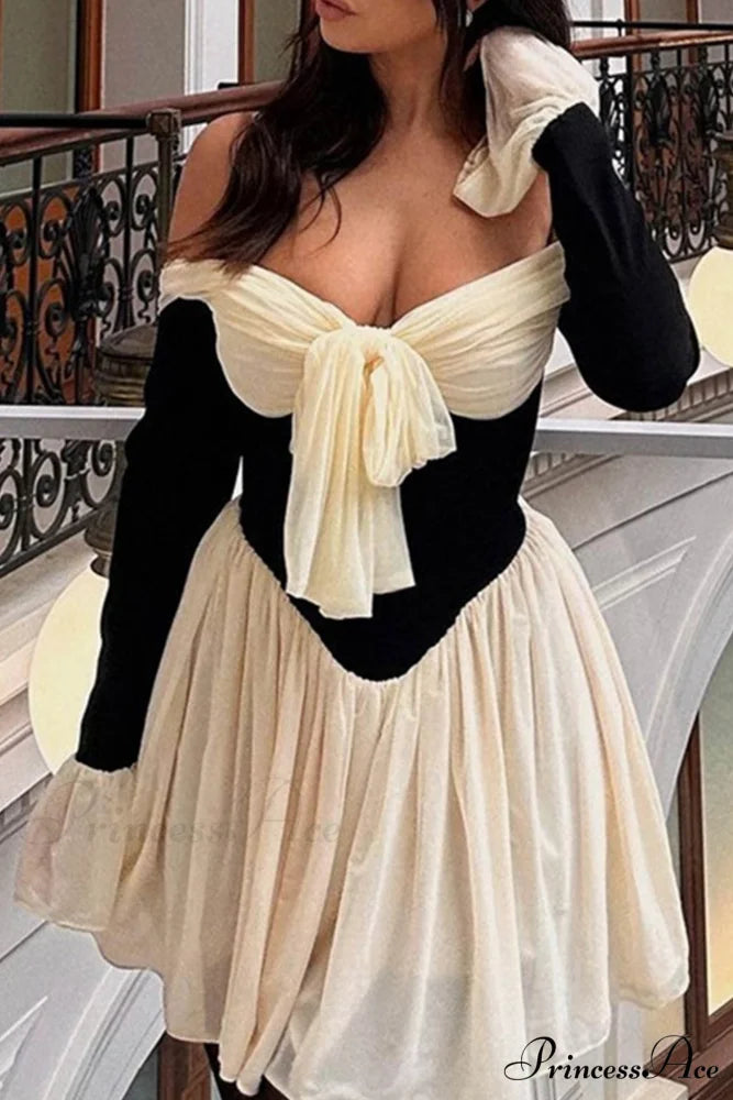 Off Shoulder Corset Dress with Bow