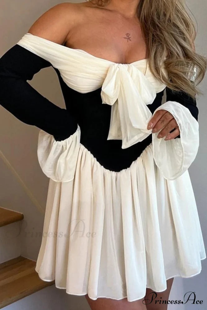 Off Shoulder Corset Dress with Bow