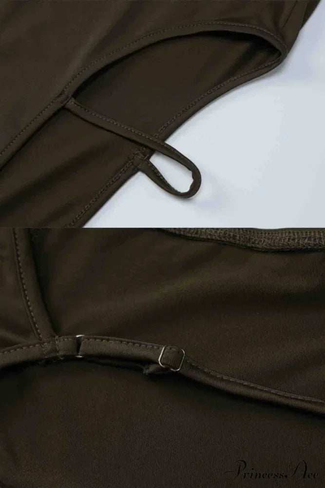 Off-Shoulder Cut Out Slit Irregular Dress