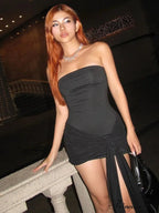 Off-Shoulder Dual Layer Short Dress