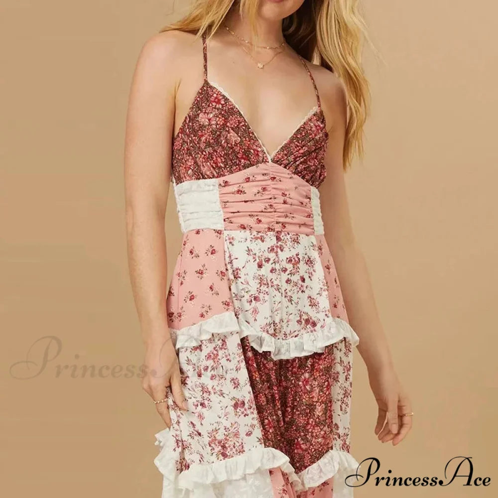 Off-Shoulder Elevated Waist Pleated Floral Dress