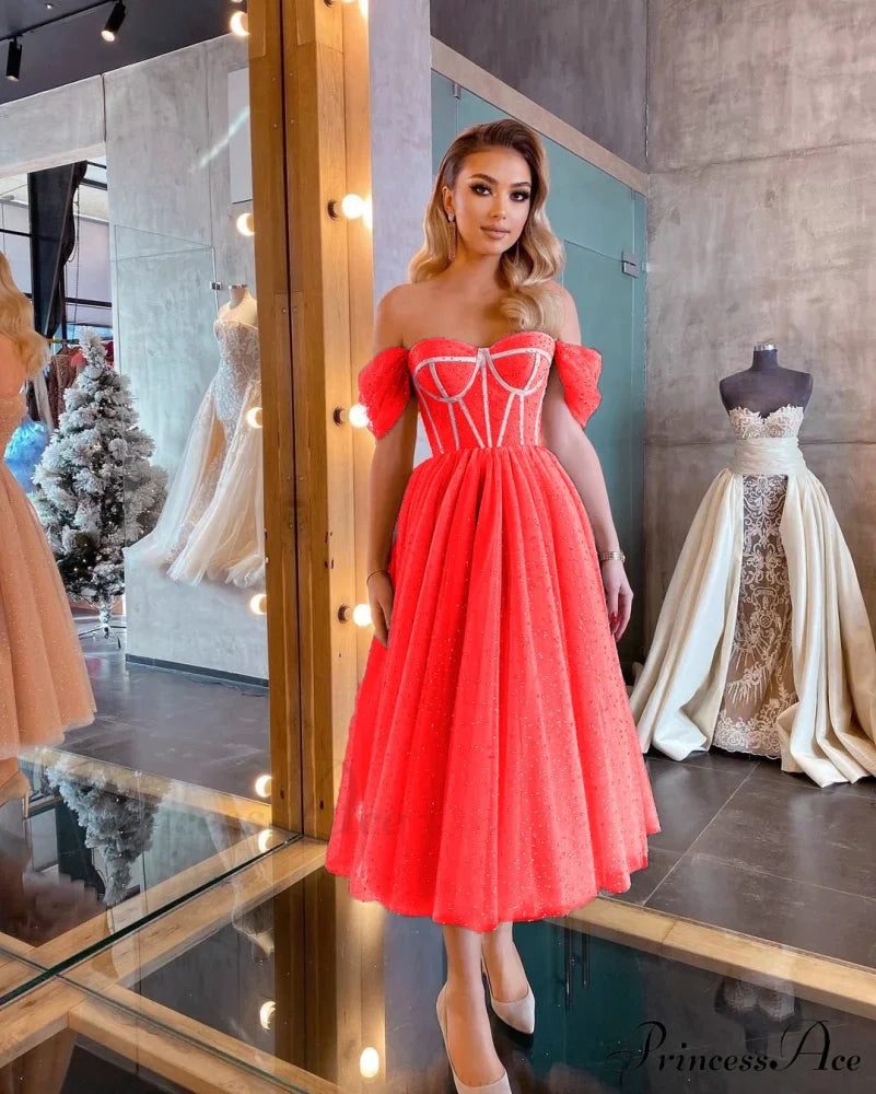 Off Shoulder Evening Gowns Dress