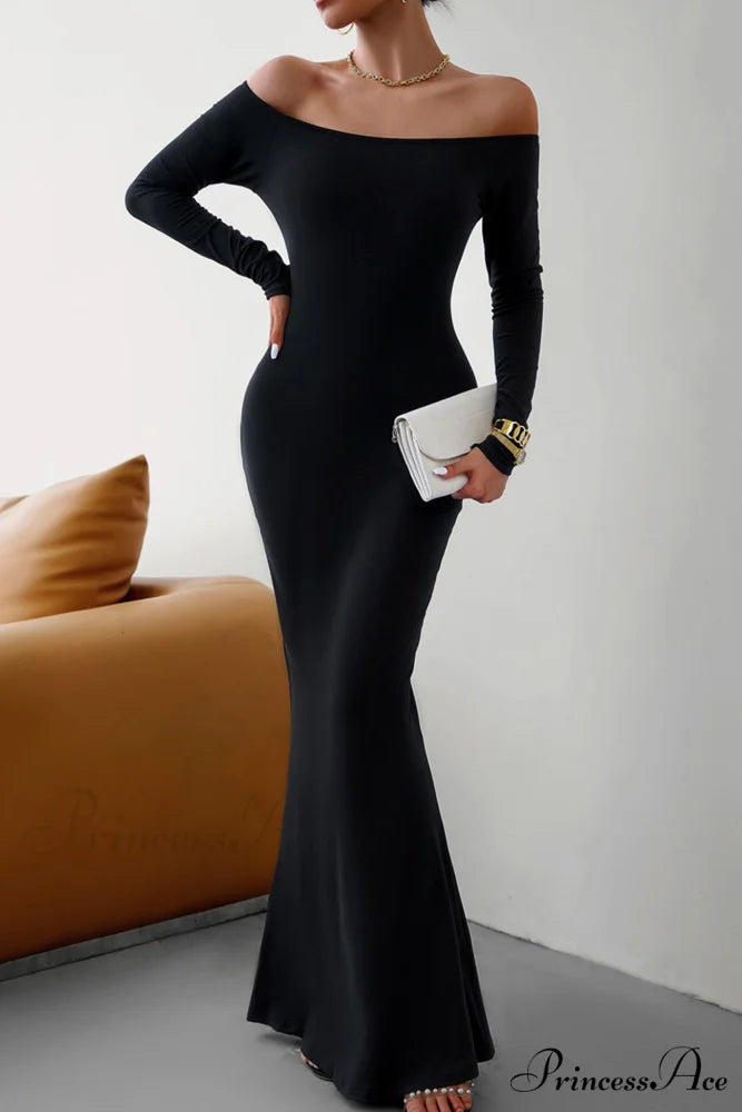 Off Shoulder Fishtail Dress