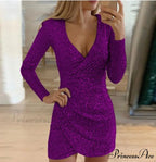 Off Shoulder Gold Sequin Short Party Bodycon Dress