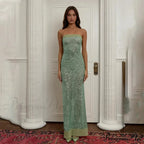 Off-shoulder High Split Sequin Party Dress