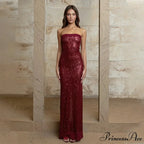 Off-shoulder High Split Sequin Party Dress