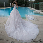 Off-Shoulder Majestic Elegance Wedding Gown