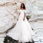 Off-Shoulder Royal Wedding Gown