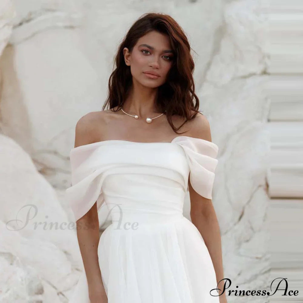 Off-Shoulder Royal Wedding Gown