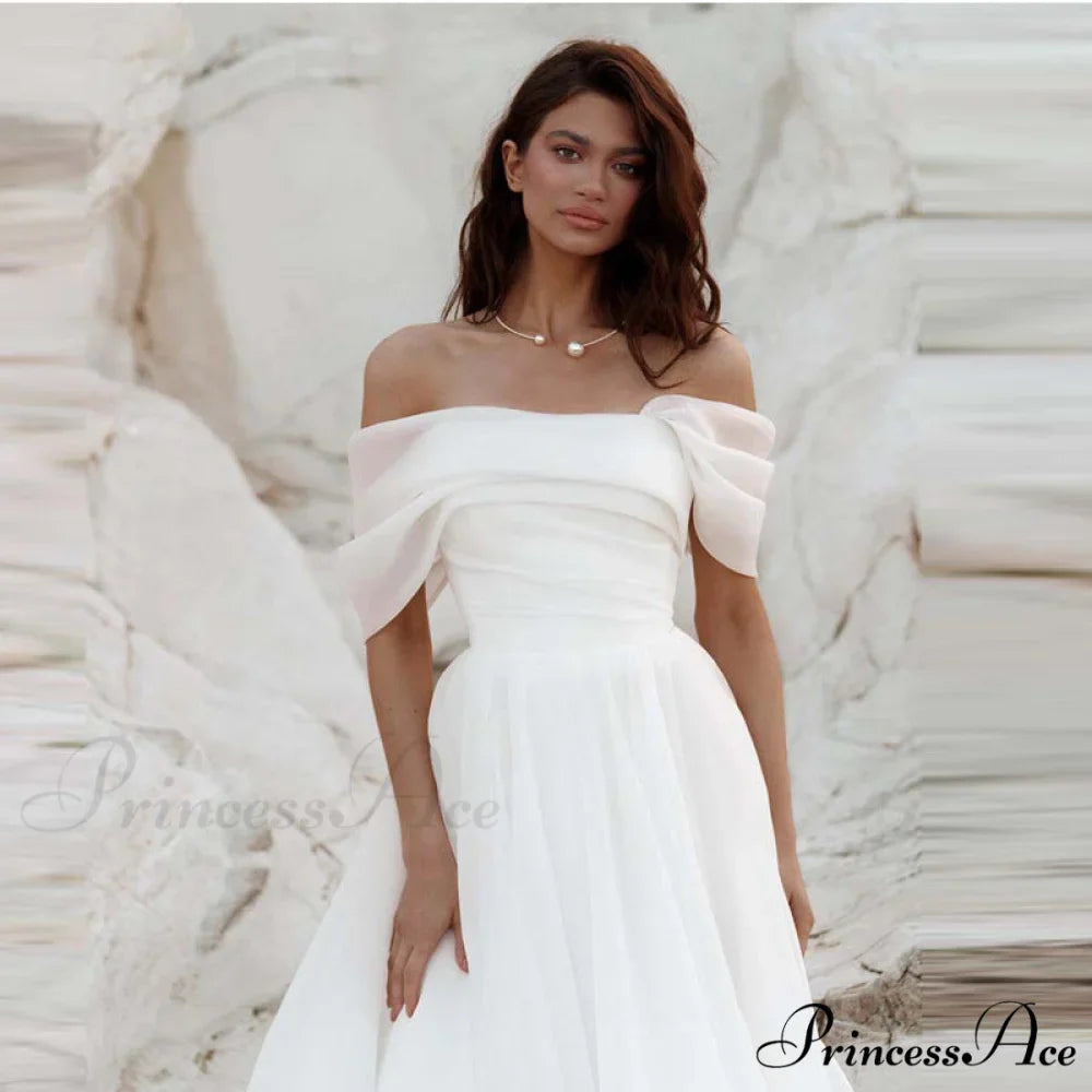 Off-Shoulder Royal Wedding Gown