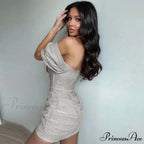 Off-Shoulder Ruffled Short Dress