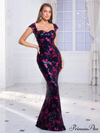 Off-Shoulder Sequin Party Dress