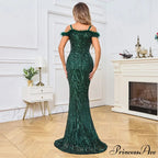 Off-Shoulder Sparkling Party Dress