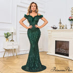 Off-Shoulder Sparkling Party Dress