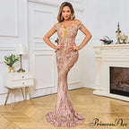 Off-Shoulder Sparkling Party Dress