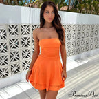 Off Shoulder Strapless A-Line Mini Dress