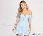 Off Shoulder Stylish Ruffle Mini Dress