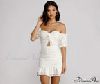 Off Shoulder Stylish Ruffle Mini Dress