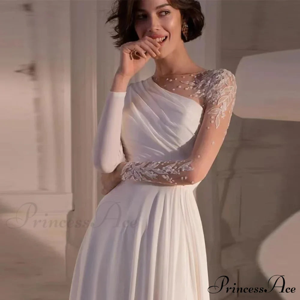 Off-Shoulder Tall Split Long Gown Marriage Attire