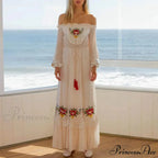 Off The Shoulder Lace Long Dress