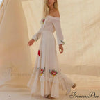 Off The Shoulder Lace Long Dress