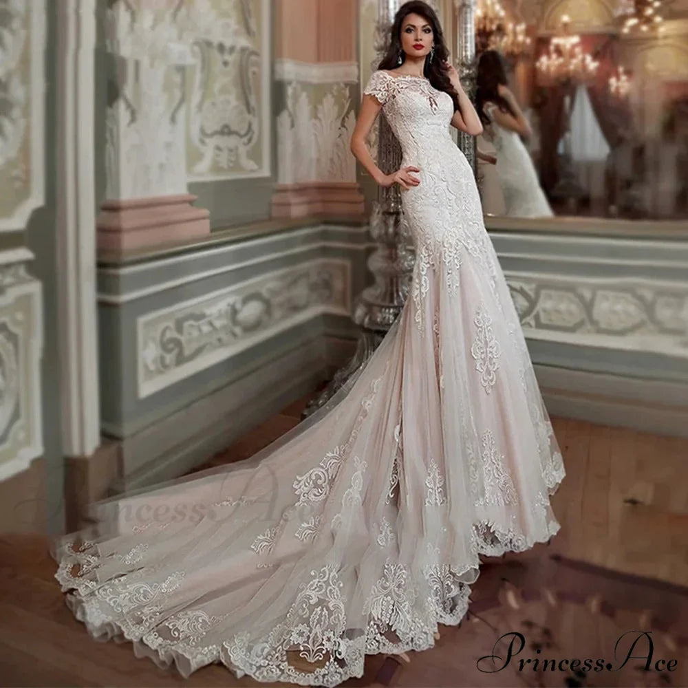 Off-The-Shoulder Lace Mermaid Bridal Gown