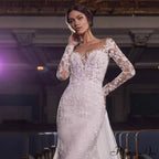Off-The-Shoulder Lace Mermaid Bridal Wedding Gown
