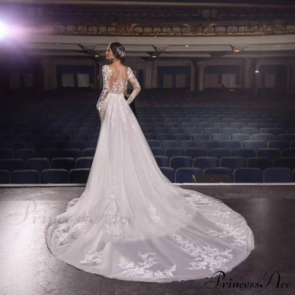 Off-The-Shoulder Lace Mermaid Bridal Wedding Gown