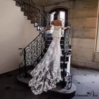 Off-The-Shoulder Lace Mermaid Bridal Wedding Gown