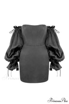 Off-the-Shoulder Mini Dress with Bell Sleeves