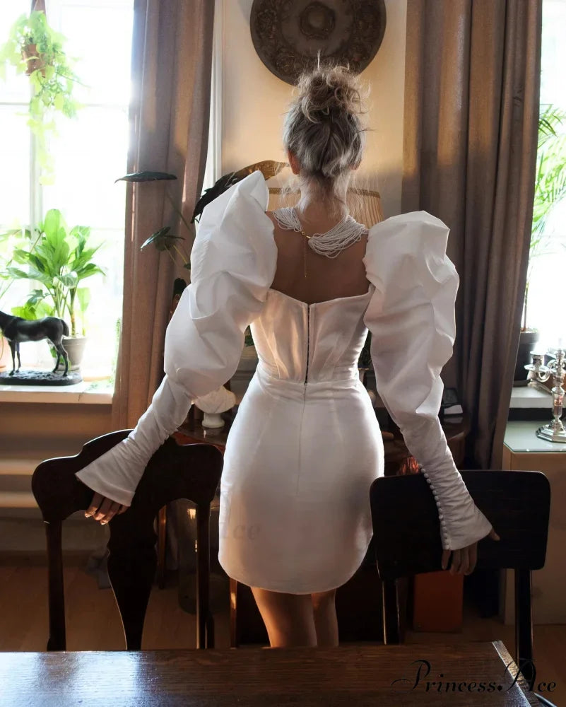 Off-the-Shoulder Ruffled Short Party Dress