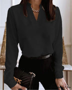 Office Lady Chain Printed Pullover Blouse