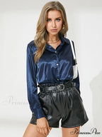 Office Lady Fashion Satin Blouse
