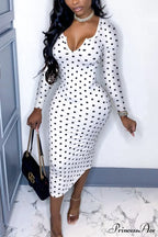 Office Lady Skinny Long Sleeve Dress