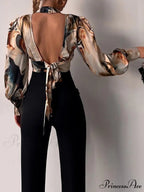 Office LadySlim Stand Collar Long Sleeve Blouse