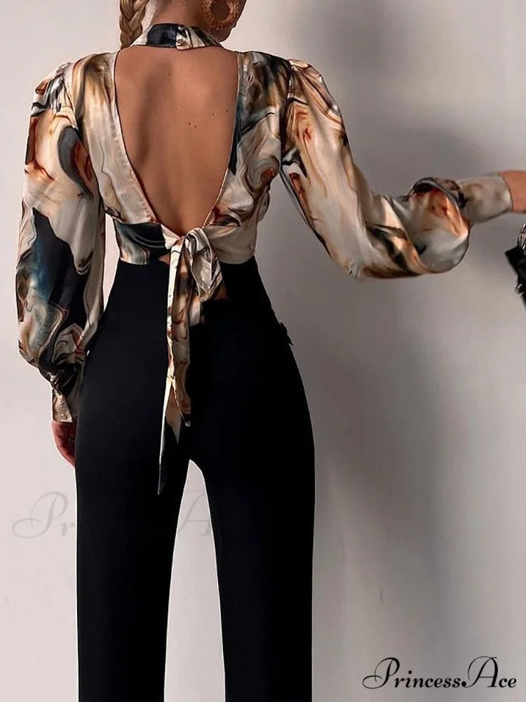 Office LadySlim Stand Collar Long Sleeve Blouse