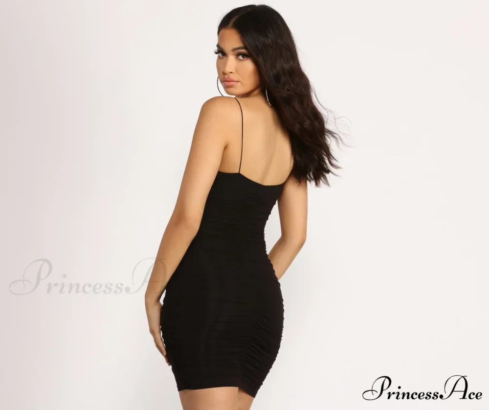 On My Level Charming Ruched Mini Dress