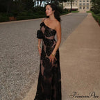 One Shoulder Mesh Bodycon Party Dress