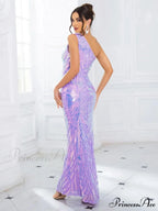 One-Shoulder Sequined Party Dress