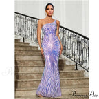One-Shoulder Sequined Party Dress