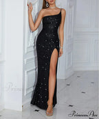 One Shoulder Sequins Party Dress