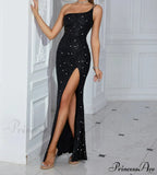 One Shoulder Sequins Party Dress
