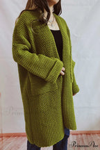 Open Front Cardigan with Large Pockets