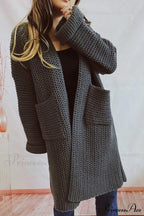 Open Front Cardigan with Large Pockets