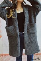 Open Front Cardigan with Large Pockets