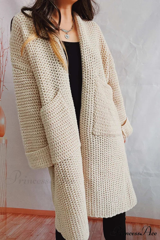 Open Front Cardigan with Large Pockets