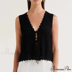 Open Front Knitted Short Top