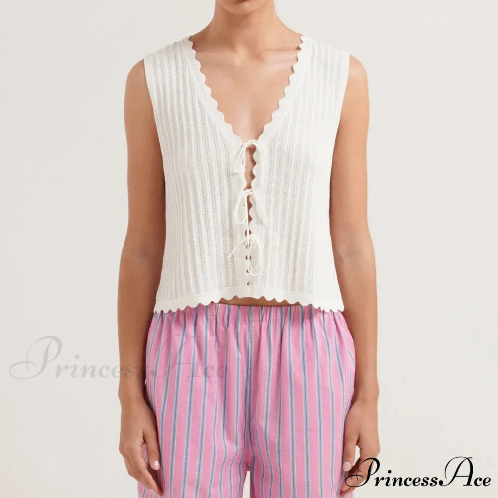 Open Front Knitted Short Top