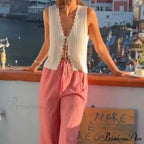 Open Front Knitted Short Top